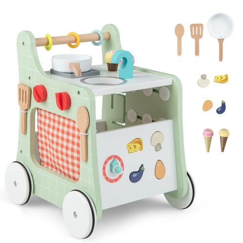 6in baby push walker wooden - push,